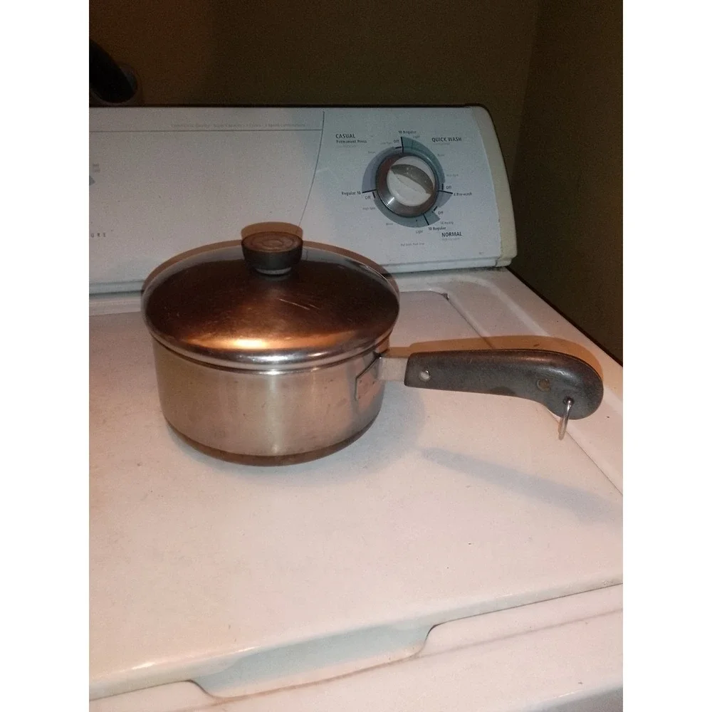 Vintage Revere Ware Cooper Bottom  Pan With Lid 2 QUART 7